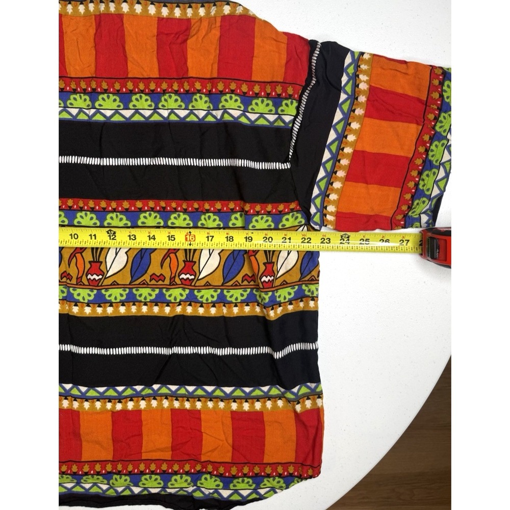 Vintage International Max Rayon Shirt Mens XL Tribal Aztec Button Up 90s -3696 - Picture 6 of 7